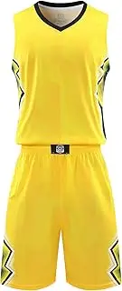 [Topeter] Men’s Basketball Jersey and Shorts Team Uniform with Pockets Sportswear Uniform