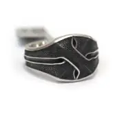 New DAVID YURMAN Men's 15.7mm Armory Signet Crossover Ring Silver Size 10
