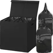 Double Laundry Hamper/Basket with Lid and Removable Liner