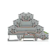 A● 10pcs WAGO 281-530 ​7-Conductor Rail-Mounted Terminal Block 2.5mm² Gray New