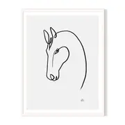 Horse 2 Framed Wall Art - White