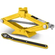 4-12.5 in 3306lbs Hydraulic Yellow Scissor Lift Jack(1.5 Ton ) w/Ratchet Wrench