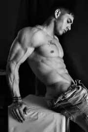 [K063] Handsome Man Cute Male Model Showing Off Body Physique Art Photography
