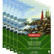 Derwent Academy Artists Canvas Pad Paper 280gsm 10 Sheets (A3) [5 Pack]
