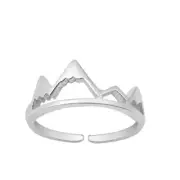 7mm Mountains Band 925 Sterling Silver Toe Ring Thin Adjustable Toe Ring