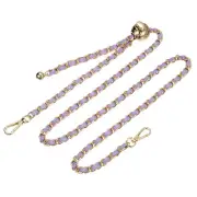 Purse Chain Strap, 47 Inch Iron Strap Adjustable Handbag Chains Purple/Gold Tone