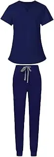 [Ｓｉｍｈｏａ] Women's Scrub Set with Comfortable Top And Jogger Pants for Pet Care