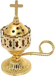 Garneck Metal Incense Burner Middle Eastern Charcoal Incense Holder Aromatherapy Censer Decorative Holder Ideal for Yoga Office Home