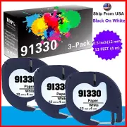 3-Pack Label Maker Refills 91330 for Dymo LetraTag LT-100H LT-100T QX50