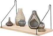 Floating Bathroom Shelves | Rustic Solid Wood Floating Shelf for Plant,No Drilling Rack Storage Decoration for Collectibles Pictures Ornaments
