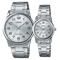 在飛比找momo購物網優惠-【CASIO】典雅數字造型男女對錶-白(MTP-V001D-