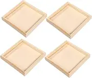 BATHVEVE 4Pcs Puzzle Sorting Tray Wood Organizer for Building Blocks and Items Craftsmanship Safe Storage for Puzzle Enthusiasts