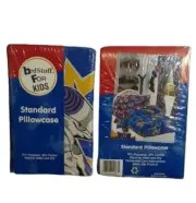 Vintage Motocross Sports Skateboard Standard Pillowcases Set Bed Stuff 4 Bikes