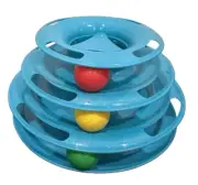 3 Layer Interactive Cat Toy BlueTower W/Colorful Balls Mental Physical Exercise