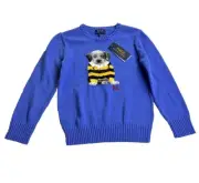 Polo Ralph Lauren Boys Dog Intarsia Cotton Sweater Size 7 Embroidered Pullover