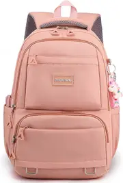 Morakot Backpack for School Girls Bookbag Cute Bag College Middle High Elementary School Backpack for Teen Girls (Orange Pink)