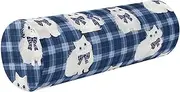 miaozhen Blue White Cute Cats Travel Pillow Cylinder Cylinder Throw Pillows for Couch almohada para Cuello 5.5''x17''