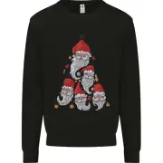 Santa Clause Christmas Tree Kids Sweatshirt Jumper