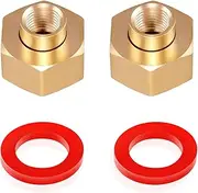2PCS Brass Hex Swivel 1/4" NPT to 3/4 inch Female GHT Garden Hose Thread Connector Adapter,Garden Hose Pipe Fitting for Fuel/AIR/Water/Oil/Gas WOG