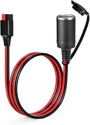 ELFCULB 12AWG Cigarette Lighter Socket to 45A Anderson, 12V Female Cigarette Lighter Socket to Anderson Connector Cable for Tire Inflator