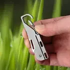 Titanium Knife D2 Blade Belt Pocket EDC Tool Carabiner Survival Folding Keychain