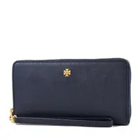 在飛比找momo購物網優惠-【TORY BURCH】EMERSON 防刮手掛拉鍊長夾-海