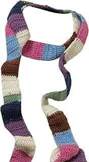 [generic] Women's Colorful Scarf Knit Woolen Warm Color Contrast Long Narrow Scarves Sausage Thin Scarf Winter