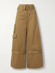 [Zimmermann] Zimmermann - Illuminate Belted Cotton-twill Wide-leg Cargo Pants - Beige - 1 1 Neutrals