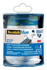 3M ScotchBlue Tape + Plastic, 2 ft x 30 yd with Dispenser PTD2093EL-48-S, 1 each