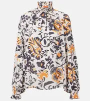 [La DoubleJ] La DoubleJ Cerere jacquard blouse UK 14 burgundy