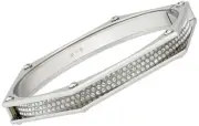 Swarovski Bolt Stainless Steel Women's Hinge Crystal Bangle Size Medium 5081365