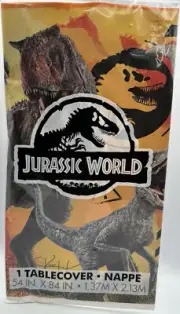 Jurassic World Table Cloth 54”x84” Plastic Universal Studios (Brand New Sealed)