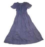 NWT by Anthropologie The Somerset Maxi in Navy Metallic Lurex Edition Dress S