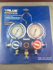 DUAL MANIFOLD GAUGE R32 R410A R134a VMG-2-R32-B-03 ANTI-COLLISION