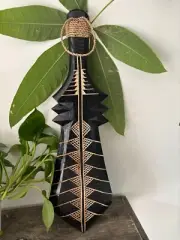 Hand Made Hawaiian Engraved Wall Decor Solid Wood Polynesian Tribal War Weapon