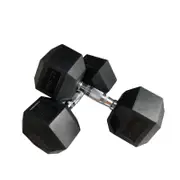 Xin 2 Pack of 22.5kg - Total 45kg Hex Rubber Coat Iron Dumbell Home Gym Strength Weight Training