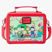 NEW Loungefly Peanuts Snoopy Charlie Brown Party Figural Lunchbox Crossbody Bag