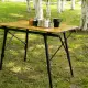 【May shop】戶外折疊桌木紋鋁合金蛋捲桌大號升降野營餐桌便攜露營自駕鋁板桌