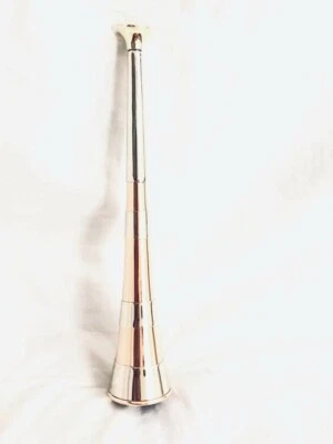 FOX HUNTING HORN MADE OF RED COPPER WITH WHITE COPPER COLLARS & BRASS MOUTHPIECE
