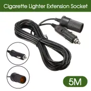 5m Car Cigarette Cigar Lighter Extension Socket Adapter Cable Cord Lead Plug 12V