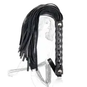 PU Leather 3Colors Whip Handle Flogger Slave Couple Flog Lash Submissive Couple