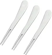 PEPLAYTAL 3PCS Stainless Steel Fruit Forks Mini Two Prong Picks for Parties Appetizers Ktv and Hotels Stylish Tableware for Fruit Salad and Snacks