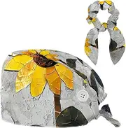 [YTYVAGT] Scrub Caps Women,Scrub Hats Suitable for Women,Watercolor Wall Sunflower