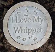 Whippet steppingstone mold concrete plaster plastic dog mould 10" x 1.5" thick