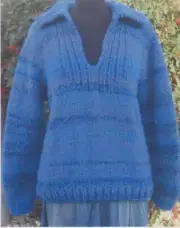Muench Yarns Knitting Pattern 228 Big Baby Split Neck Pullover w/ Collar -Adult
