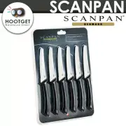 Scanpan Soft Touch Spectrum 6 Piece Steak Knives Set Black Rounded Serrated