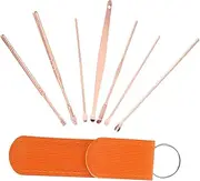 VERDANVERSE 7Pcs Stainless Steel Ear Cleaning Tools Ergonomic Ear Wax Removal Kit for Home Use Portable Design Comfortable Grip for Family and Friends
