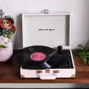 ONKYO Record Player Bluetooth Compatible/Built-in Stereo Speakers Shell Pink