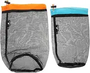 GANAZONO 2Pcs Drawstring Storage Bag Lightweight Mesh Clothes Sundries Carrier Travel Friendly Design for Shoes Toiletries