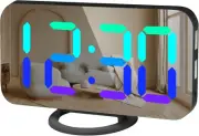 Wulawindy RGB Digital Clock - LED Alarm Clocks Large Display Mirror Surface with